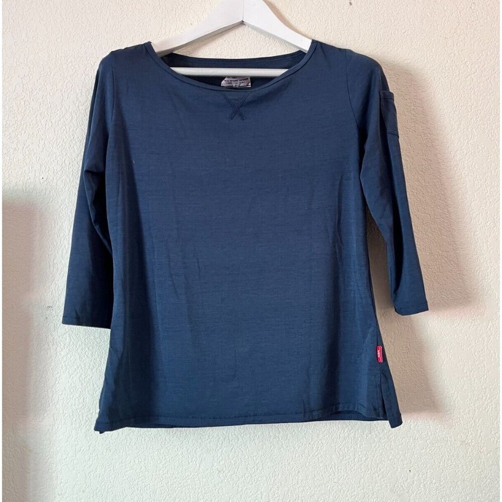 Giro New Road Mobility Shirt 3/4 Sleeve Women's Size Large Blue Stretch Sports